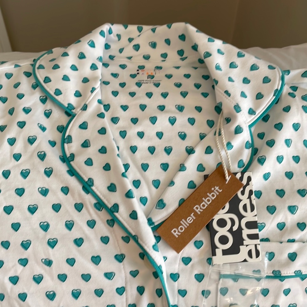 Roller Rabbit! Rare 12 Days of Christmas - sold out - hearts polo pj set mint